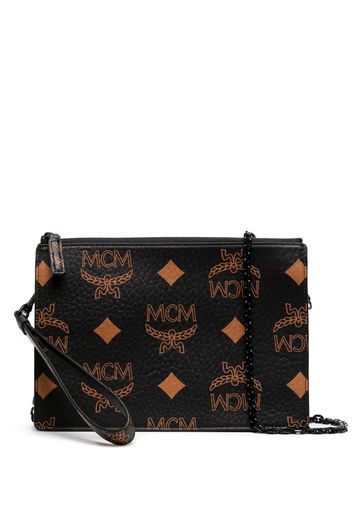 MCM Borsa a tracolla Aren con motivo monogramma - Nero