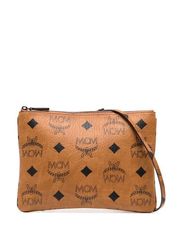 MCM Borsa a tracolla Aren con motivo monogramma - Marrone