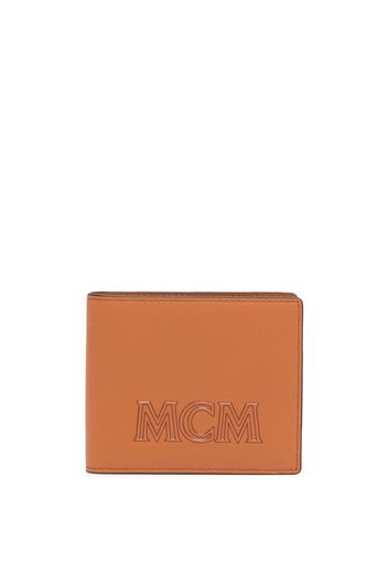 MCM small Aren embossed-logo wallet - Marrone