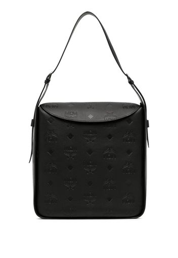 MCM Borsa a spalla Aren grande con monogramma - Nero