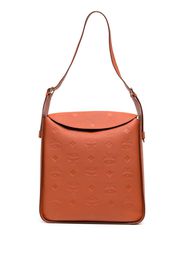 MCM Borsa a spalla Aren grande con monogramma - Marrone