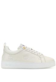 MCM logo-debossed leather sneakers - Bianco