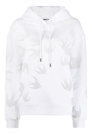 Code bird print hoodie