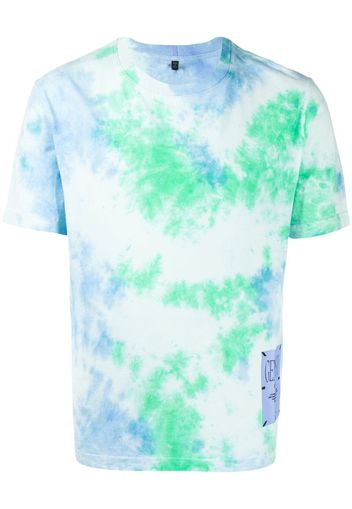 logo patch tie-dye T-shirt