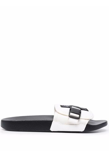 MCQ logo-patch buckle slides - Nero