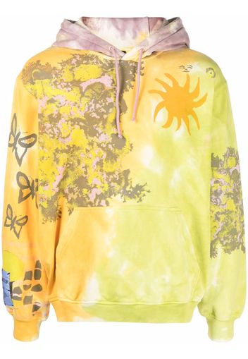 MCQ tie dye-print pullover hoodie - Arancione