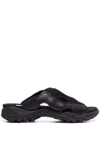 MCQ Striae leather sliders - Nero