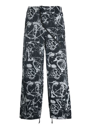 MCQ abstract-print straight-leg trousers - Nero