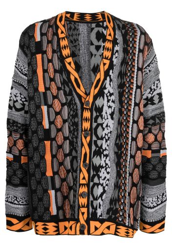 MCQ graphic pattern-intarsia cardigan - Grigio