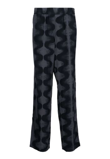 MCQ abstract-print straight-leg trousers - Nero