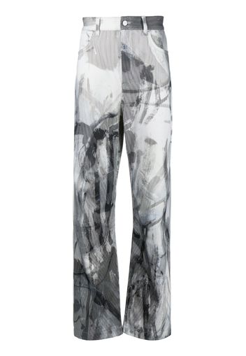 MCQ abstract-print straight-leg trousers - Nero