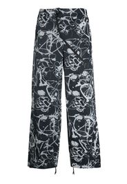 MCQ abstract-print straight-leg trousers - Nero