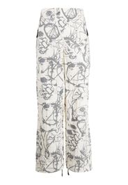 MCQ abstract-print straight-leg trousers - Bianco