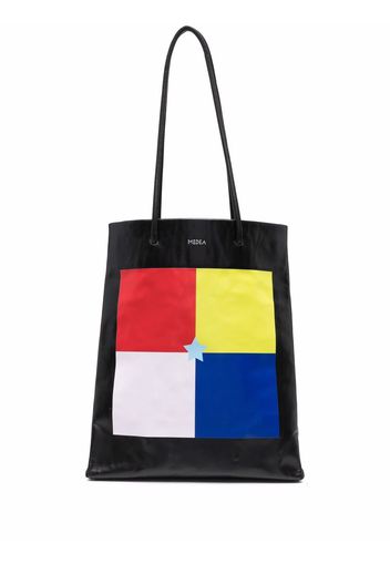 Medea colourblock leather tote bag - Nero