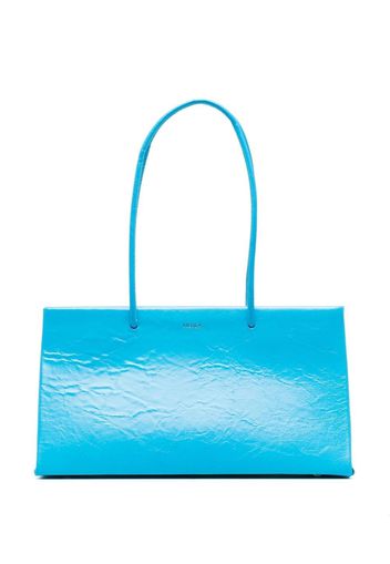 Medea logo-stamp leather tote bag - Blu