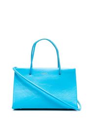 Medea logo-detail leather tote bag - Blu