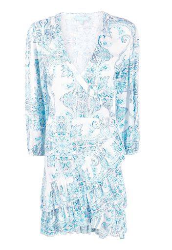 Melissa Odabash Tulip Ornate printed mini dress - Blu