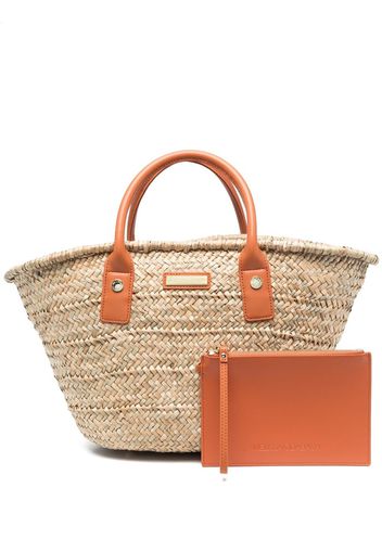 Melissa Odabash logo-plaque raffia basket bag - Toni neutri