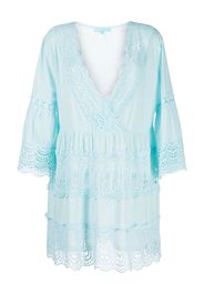 Melissa Odabash Vanessa crochet-panelled kaftan minidress - Blu