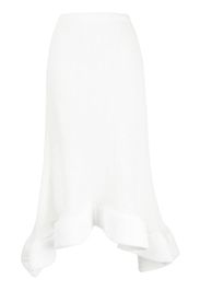 Melitta Baumeister foam ruffled-hem midi skirt - Bianco