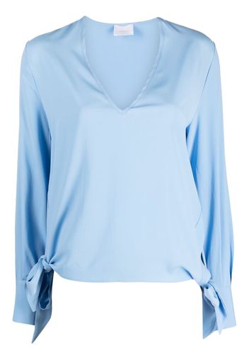 Merci bow-fastening long-sleeve blouse - Blu