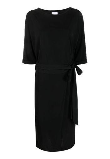 Merci tie-fastening midi dress - Nero