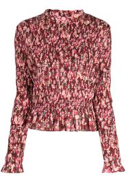 Merlette floral-print cotton top - Rosso