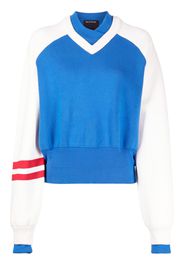MERYLL ROGGE striped double V-neck sweatshirt - Blu