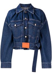 MERYLL ROGGE Jean belted denim jacket - Blu