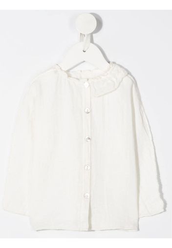 long sleeve raw edge blouse