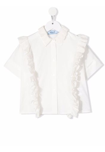 Mi Mi Sol ruffle-detail cotton shirt - Bianco