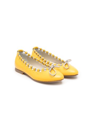 Mi Mi Sol lace-up-detail leather ballerinas - Giallo