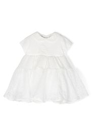 Mi Mi Sol floral-lace short-sleeve dress - CRM WHITE