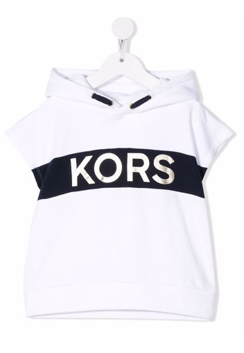 Michael Kors Kids logo-print short-sleeve hoodie - Bianco