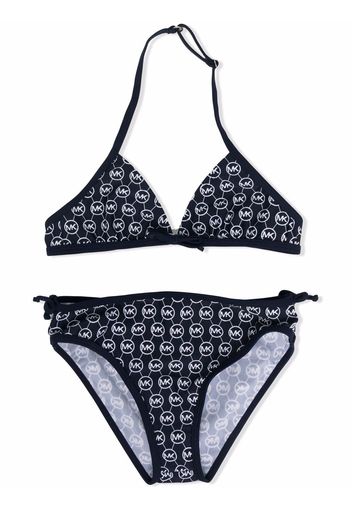 Michael Kors Kids monogram-print bikini - Blu