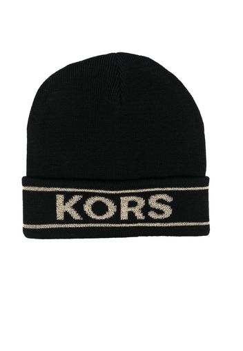 Michael Kors Kids intarsia-knit logo beanie - Nero