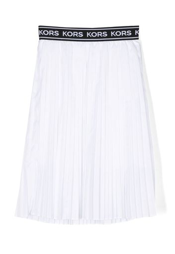 Michael Kors Kids logo-waistband pleated skirt - Bianco