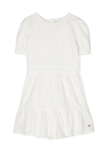 Michael Kors Kids ruffled-trim broderie dress - Bianco