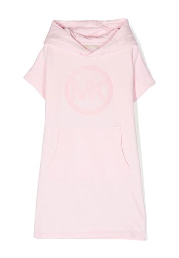 Michael Kors Kids logo-appliqué hooded dress - Rosa