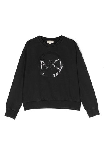 Michael Kors Kids rhinestone logo-embellished cotton sweatshirt - Nero