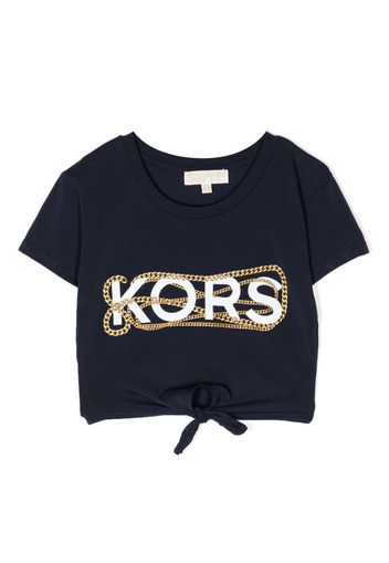 Michael Kors Kids logo-print cotton T-Shirt - Blu