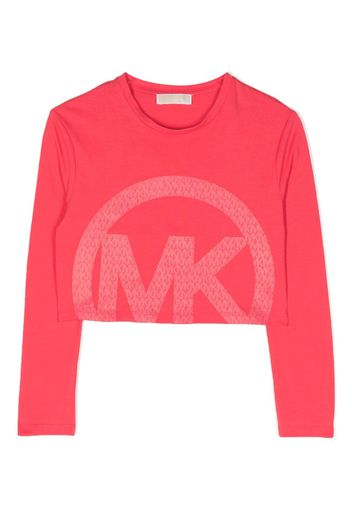 Michael Kors Kids T-shirt a maniche lunghe con stampa - Rosa