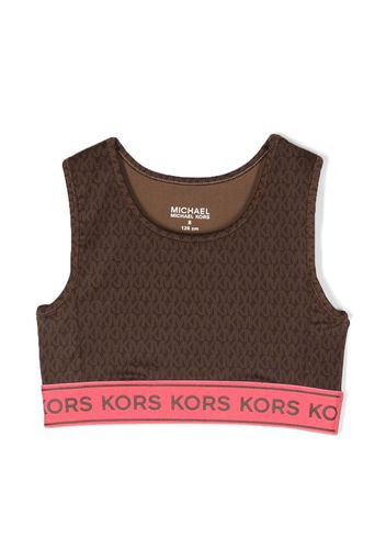 Michael Kors Kids Top crop con stampa - Marrone