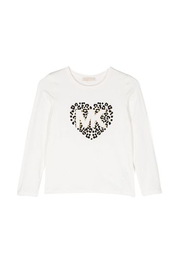 Michael Kors Kids T-shirt a maniche lunghe con stampa - Bianco