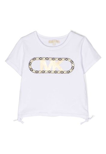 Michael Kors Kids metallic-finish logo jersey T-shirt - Bianco