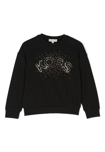 Michael Kors Kids logo-print embellished cotton sweatshirt - Nero