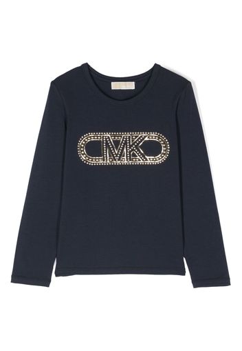 Michael Kors Kids logo-studded long-sleeved jersey T-shirt - Blu