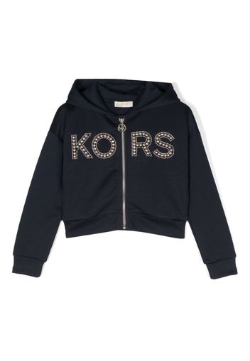 Michael Kors Kids studded-logo zip-up hoodie - Blu