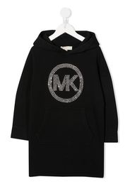 Michael Kors Kids rhinestone-logo hoodie dress - Nero