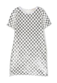 Michael Kors Kids check-pattern sequin dress - Argento